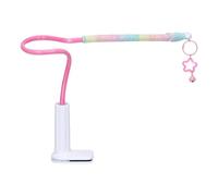 Parrot - Percha interactiva de escritorio - Juguete de cuerda de algodón arcoíris para aliviar el estrés, estante de escritorio antideslizante | Estación de entrenamiento para cacatúa, periquito