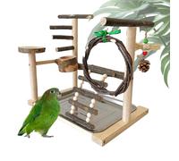 Parrot Play Stand - Toys for Birds, Bite Resistant Bird Perch Stand Windmill Toys, Bird Cage Accessories, Birds Perch Stands, Tabletop & Portable for Cockatiels Parrots Budgies Conures