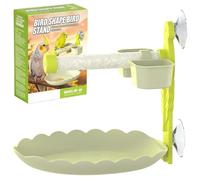 Parrot Play Stand with Feeding Bowls, Portable Bird Perch for Training