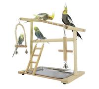 Parrot Playground Gym - Wooden Bird Playstand with Swings & Ladders | Cocka