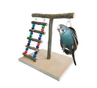 Parrot Playground, Natural Wood Parrot Perch, Birds Play Stand Tabletop for Cockatiels, Bird Training Playground & Cage Toys, 8.66x7.87x5.91/8.87x7.87 Inches