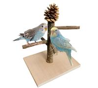 Parrot Playground, Natural Wood Parrot Perch, Birds Play Stand Tabletop for Cockatiels, Bird Training Playground & Cage Toys, 8.66x7.87x5.91/8.87x7.87 Inches