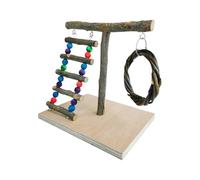 Parrot Playground | Natural Wood Parrot Perch | Parrot Exercise Playground | Tabletop Parrot Perch | Bird Playstand Multi Functional Bird Playstand For Cockatiels