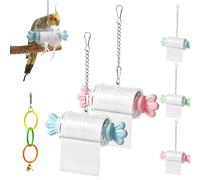Parrot Rolling Paper Play Toy with Hanging Chain, Bird Shredding Toys, Interactive Foraging & Chewing Toy for Cockatiels, Conures, Parakeets, Cage Enrichment for Small Medium Parrots (A-1)