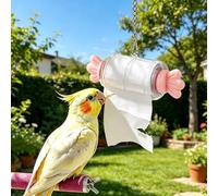 Parrot Rolling Paper Play Toy with Hanging Chain,Interactive Foraging & Chewing Toy,Bird Shredding Toys,Interactive Rolling Paper Play Accessory for Parakeet Cockatiel,Chewing Activity for Small (A)