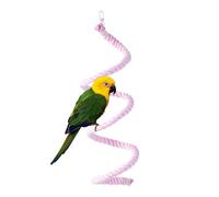 Parrot Rope Perch, Flexible Cotton Bird Stand, Colorful Chewing Toy, Adjustable Ladder, Perfect for Parrots, Macaws, Cockatiels, and Other Birds, Pink Purple Green 41.3inches