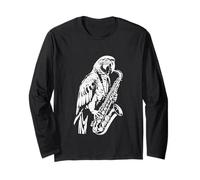 Parrot Saxofón Música Pájaro Jazz Músico Manga Larga