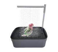 Parrot Shower, Automatic Bird Bath, Quiet Tub with Circulating Faucet, Recargable Parakeet Bathing Accessories for Lovebirds, Finches, Budgies, Small Pet Birds and Clear Splash Guard