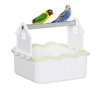 Parrot Stand, Tabletop Gym, Bird Playpen, Activity Center, Interactive Desktop Cage Toy Playground for Budgies, Finches, Parakeets, Conures, Lovebirds, 8.78x8.58x7.68 Inches