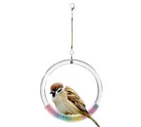 Parrot Swing - 12.5x15x6cm Rainbow Bird Rope Perch Ring Swing Toy Stress Exercise Bird Activity Stand For Parakeet Cockatiel Lovebird Conure Canary Cockatoo Cage Hanging Perch,