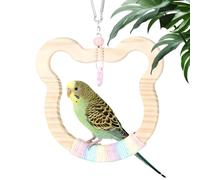 Parrot Swing - Bear Shape Wood Cockatiel Toys, Cockatiel Toys | Effortless Paraket Perch Standing Perch For Daily Play | Adecuado para Macaw, Conure, Budgies, Veterinarios Avianos, Refugios de