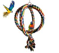 Parrot Swing | Parrot Climbing Perch Small Bird Toys | Colorful Rainbow Swing for Parakeets | Cockatiel Bird Cage Accessories | Fun Climbing Toys for Budgies, Parrots, and Small Birds