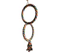 Parrot Swing - Swing de la parroquia, Swing de cuerda para pájaros para la escalada de loros, colorido Rainbow Swing | Accesorios de jaula pittich, juguetes ninfos de la jaula de pájaros para loros, p