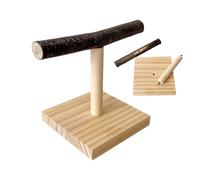Parrot T Perch - Wooden Bird Perch Stand | Tabletop and Cage Platforms Parrotlets, Ideal for Birds Climbing, Resting, and Playing, Birdcaged Accessory Home, Aviary or Travel Use