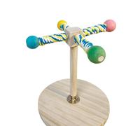 Parrot Table Perch - Wooden Bird Stand, Paw Trimming Grinding Pole with Textured Surfaces, Standing Fork Play Platforms for Parakeet Exercise, Pet Cage Accessory, Macaw Lovebird Activity Toy