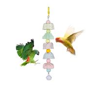 Parrot Toys - Colorful Pet Chewing Accessories Beak Grinding Stones | Interactive Cage Decor Fun Enrichment Exercise Activity for Sparrow, Parakeet, Lovebird, Conure or Small Birds, 26/10.24in