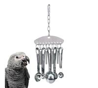 Parrot Toys - de Acero Inoxidable para Masticar Loros medianos y Grandes para aliviar el aburrimiento, Colgante de Campana, Juguetes duraderos para pájaros, Cuchara de Juguete para Loros