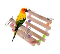 Parrot Toys - Escalera de madera para pájaros, puente creativo, cuentas coloridas, excelente calidad y proceso profesional popular