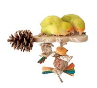 Parrot Toys - Juguete para masticar pájaro de 5,51 pulgadas | Wood Bird Chew Toy - Natural Branch-Style Interactive Toys with Metal Fixtures Designed to Entertain stimulate & Train Llands & Other