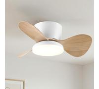 Parrot Uncle 61 Cm Ventilador De Techo Con Luz, 3 Temperaturas De Color, 6 Velocidades, Temporizador, Función Verano/Invierno, Mando a Distancia, Silencioso, Regulable Para El Dormitorio,Madera