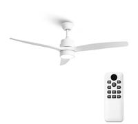 Parrot Uncle Ventilador de Techo con Mando a Distancia, 24 W, 6 Velocidades, Ultra silencioso, 3 Aspas 132 de Diámetro, Función Verano-Invierno, Temporizador, LED, Blanco