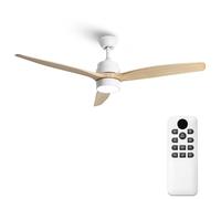 Parrot Uncle Ventilador de Techo con Mando a Distancia, 24 W, 6 Velocidades, Ultra silencioso, 3 Aspas 132 de Diámetro, Función Verano-Invierno, Temporizador, LED, Madera