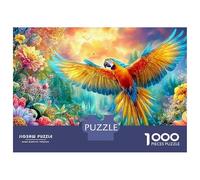 Parrot Volando sobre un Camino vívido Puzzle De 1000 Piezas Loro Colorido Ocio Familiar, Adultos Y Niños 70x50cm/1000pcs