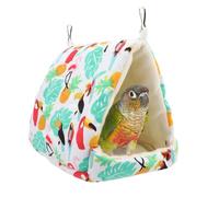 Parrot Winter Hammock Nest, Warm Nesting House, 19x19x20cm/7.48x7.48x7.87 Inches Soft Plush Shelter, Hanging Cage Mount, Cozy Habitat for Budgerigar, Conure, Indoor Outdoor Use