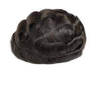 Parrucca uomo 0,1-0,12 mm de pelo sintético completo para hombre, sistema de reemplazo de cabello humano inyectado Parrucca (3#Dark Brown,6x8)