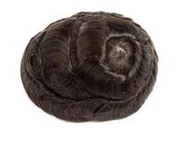 Parrucca uomo 0,1-0,12 mm de pelo sintético completo para hombre, sistema de reemplazo de cabello humano inyectado Parrucca (4#Medium Brown,6x9)