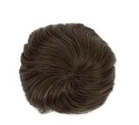 Parrucca uomo 8 x 8 cm Cabello humano real pelo humano suave piel fina para hombre sistema de reemplazo de cabello en caso de pérdida ligera del cabello Parrucca (marrón claro)