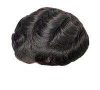 Parrucca uomo Cabello Cabello Hombre Encaje Diamante Top Seda Base Humana con Piel PU Perimetro Sin Nudos Cabello Hombre Prótesis Parrucca (color natural, 6 x 9)