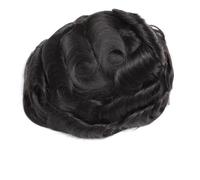 Parrucca uomo Cabello Cabello Hombre Encaje Diamante Top Seda Base Humana con Piel Sintética Perimetro Sin Nudos Cabello Hombre Prótesis Parrucca (Off Negro, 8 x 10)