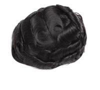 Parrucca uomo Cabello humano indio Macho Prótesis Capilar Inyección de Piel Completa Sistema de Cabello Sin Nudos Cabello Hombre Toupet Parrucca (Off Black, 6 x 9)