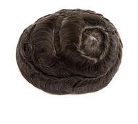 Parrucca uomo Cabello humano indio Prótesis capilar masculina, sistema capilar de inyección de piel completa, sin nudos, para hombre (marrón medio, 8 x 10)