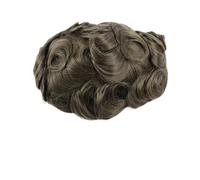 Parrucca uomo - Peluca de pelo humano para hombres con piel de poliuretano fina, extensiones onduladas de 30 mm, sistema de repuesto para unidades de prótesis capilares para hombres Parrucca (marrón