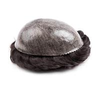 Parrucca uomo - Sistema de repuesto para hombre, piel fina, inyección, poliuretano, todas las bases de poliéster, pelo humano indio Parrucca (6 x 8)