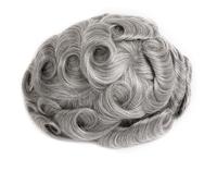 Parrucca uomo - Toupet de pelo para hombre, 0,1 - 0,12 mm, piel sintética, doble nudo, sistema de pelo humano Parrucca (7 x 10)