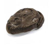 Parrucca uomo - Toupet de piel sintética para hombre, pelo humano, 0,12-0,14 mm, sistema de reemplazo de inyección, prótesis de pelo para hombre, Parrucca (#6,6 x 9)