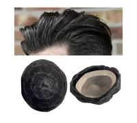Parrucca uomo Toupet for Männer EchthaarperPerücke Fine Mono- und NPU-Bas-Base, Herrentoupet Indische Remy, 30 mm Wellentoupet Haarsystem Haareil Parrucca (9" x11")