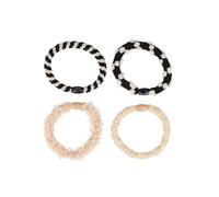 PARSA Beauty Juego de 4 gomas elásticas para el pelo, diseño de Mickey Mouse de Disney, color negro y beige