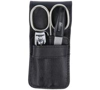 PARSA Beauty Juego de manicura - Juego de manicura - Juego de 3 piezas - Tijeras de uñas compactas de alta calidad de piel auténtica para unas uñas perfectas sobre la marcha - Juego de cuidado de uñas