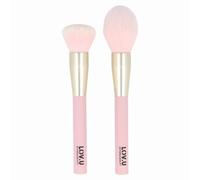 PARSA Beauty LOV.U set brochas maquillaje - Cerdas sintéticas suaves | Set de brochas de maquillaje de 2 piezas - Pinceles maquillaje para base, polvos y colorete