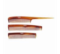 PARSA Beauty set de peinado peine de 3 piezas - Peines de acetato de celulosa para mujeres y hombres - Peine pro de cola, de peluquero y de bolsillo para cabello húmedo y seco