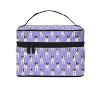 Parson Jack Russell Terriers Perros Inclinando La Cabeza Parado En, Bolsa de Maquillaje Bolsa de cosméticos Bolsa de Aseo de Viaje portátil Estuche para lápices