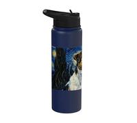 Parson Russell Terrier Perro Van Gogh Noche Estrellada Stainless Steel Insulated Water Bottle