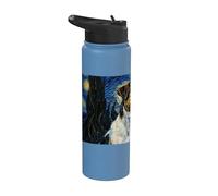 Parson Russell Terrier Perro Van Gogh Noche Estrellada Stainless Steel Insulated Water Bottle