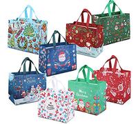 PARSUP 8 Bolsas de regalo de Navidad, Bolsas de Navidad con asas, Bolsas de Navidad multifuncionales no tejidas para envolver regalos, artículos para fiestas de Navidad