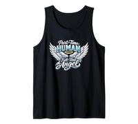 Part Time Human Full Time Angel Parents Kids Cool Wings Camiseta sin Mangas