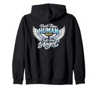 Part Time Human Full Time Angel Parents Kids Cool Wings Sudadera con Capucha